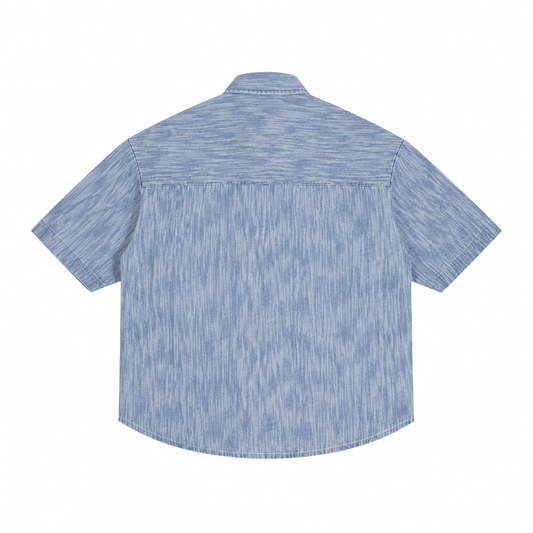 The Vintage-Wash Boxy Denim Shirt LightBlueChambrayShirtBack