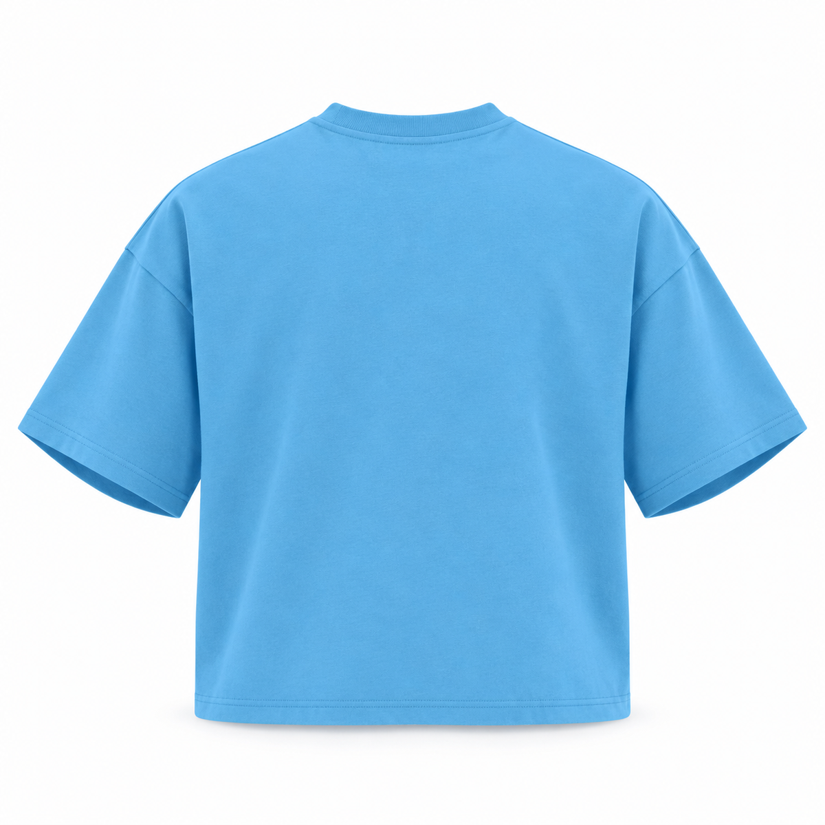 The Boxy Heavyweight Sky Blue Cotton Tee LightBlueOversizedT-ShirtBackView