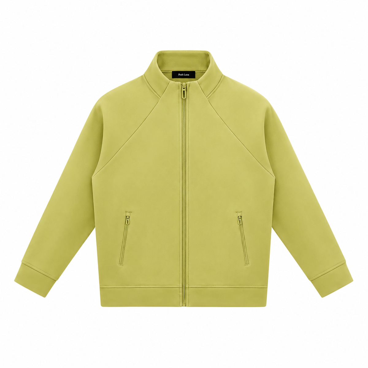 The Structured Stand-Collar Track Jacket Lime Yellow Lime_Green_Minimalist_Track_Jacket