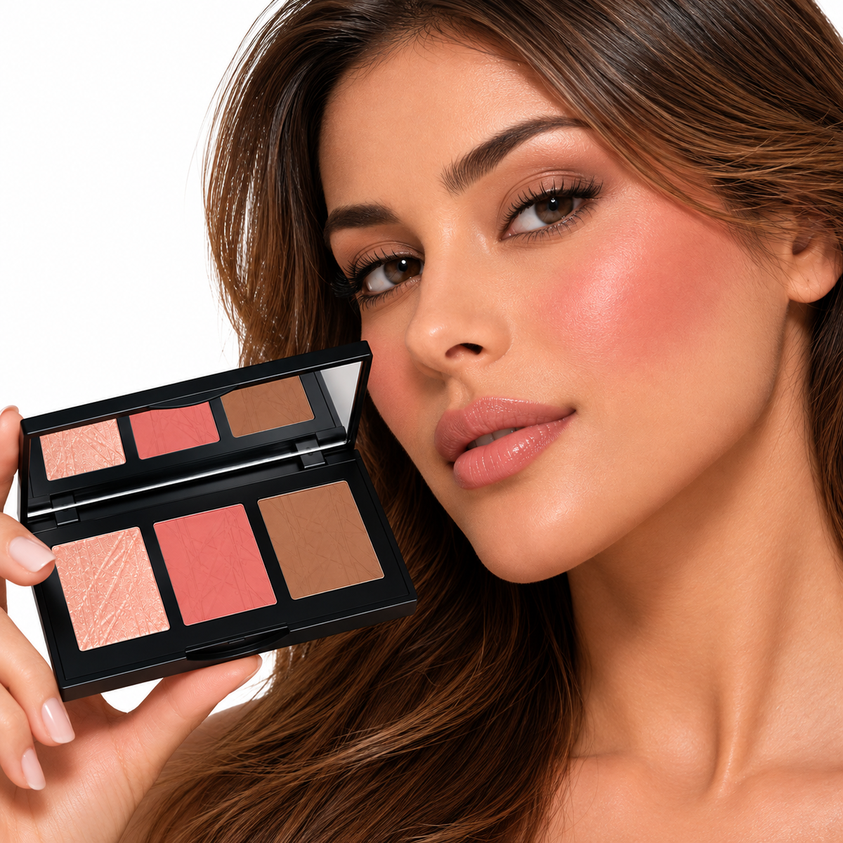 Pro Cheek Palette - Curious LuminousCoralPaletteBeautyPortrait