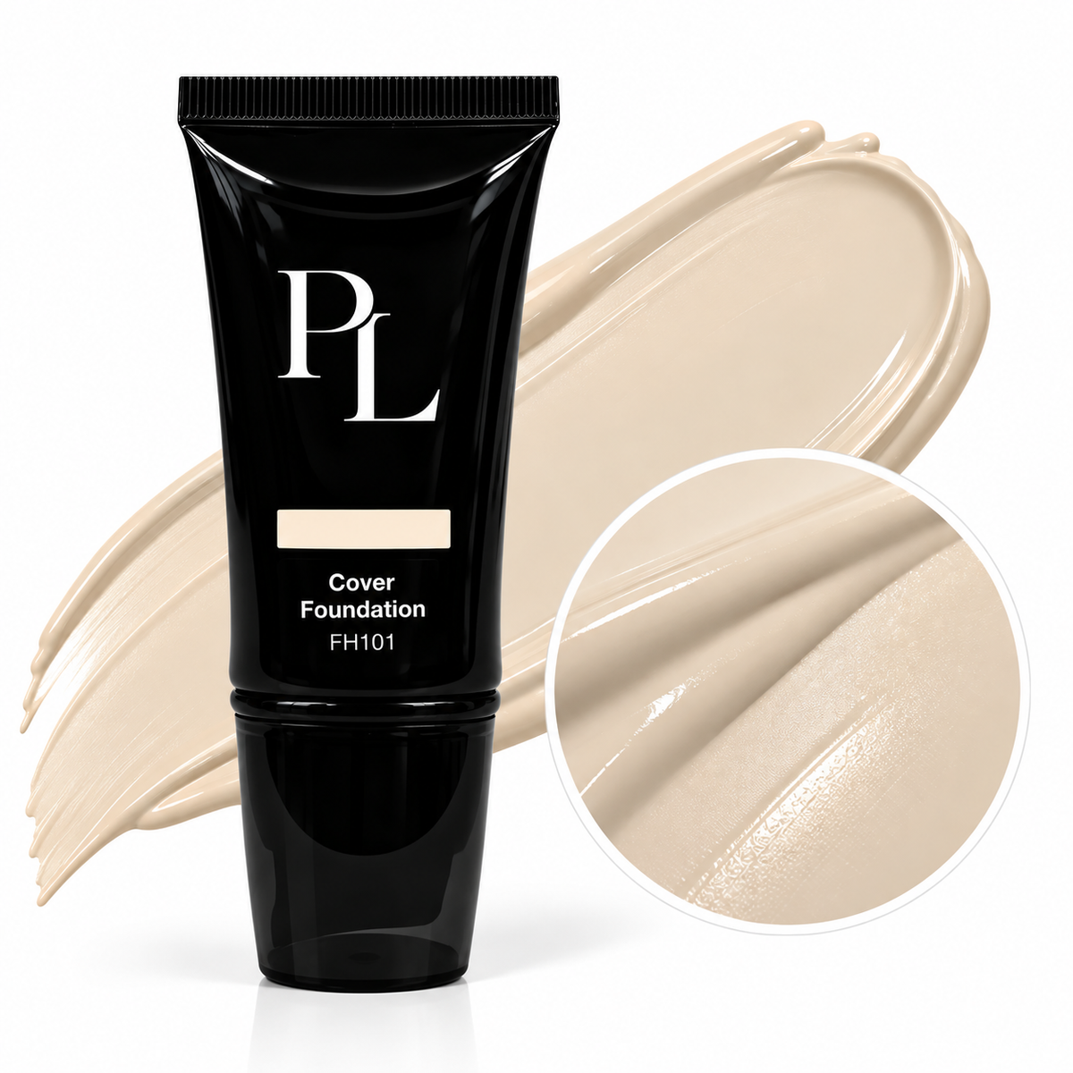 Full Cover Foundation - Cream LuxuryBlackFoundationTubewithCreamSwatch