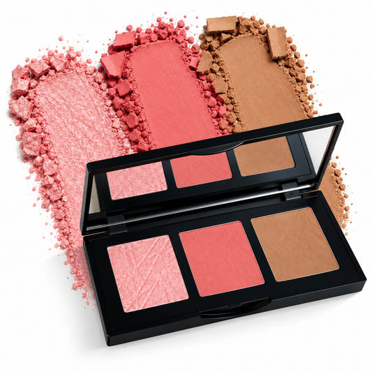 Pro Cheek Palette - Blushy LuxuryBlushPaletteandCrushedPowderSwatches
