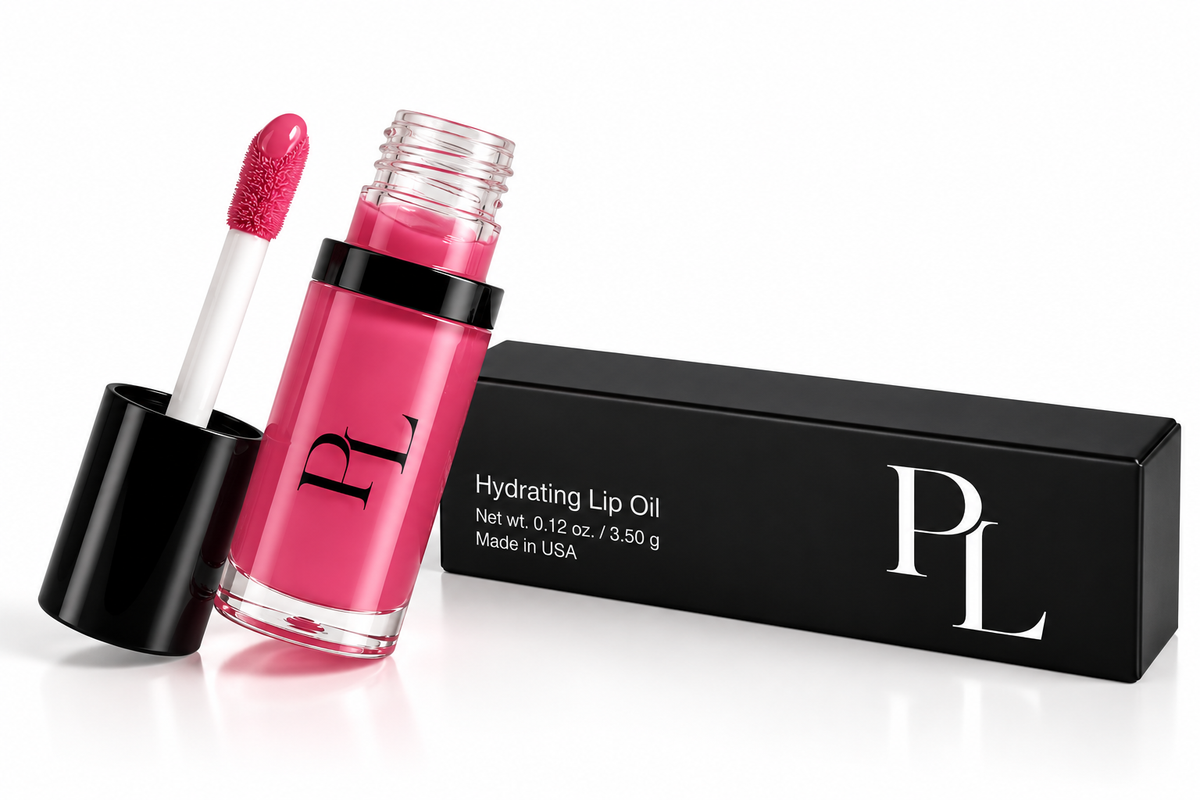 Hydrating Lip Oil - Sheer Hot Pink LuxuryPinkLipOilProductStillLife