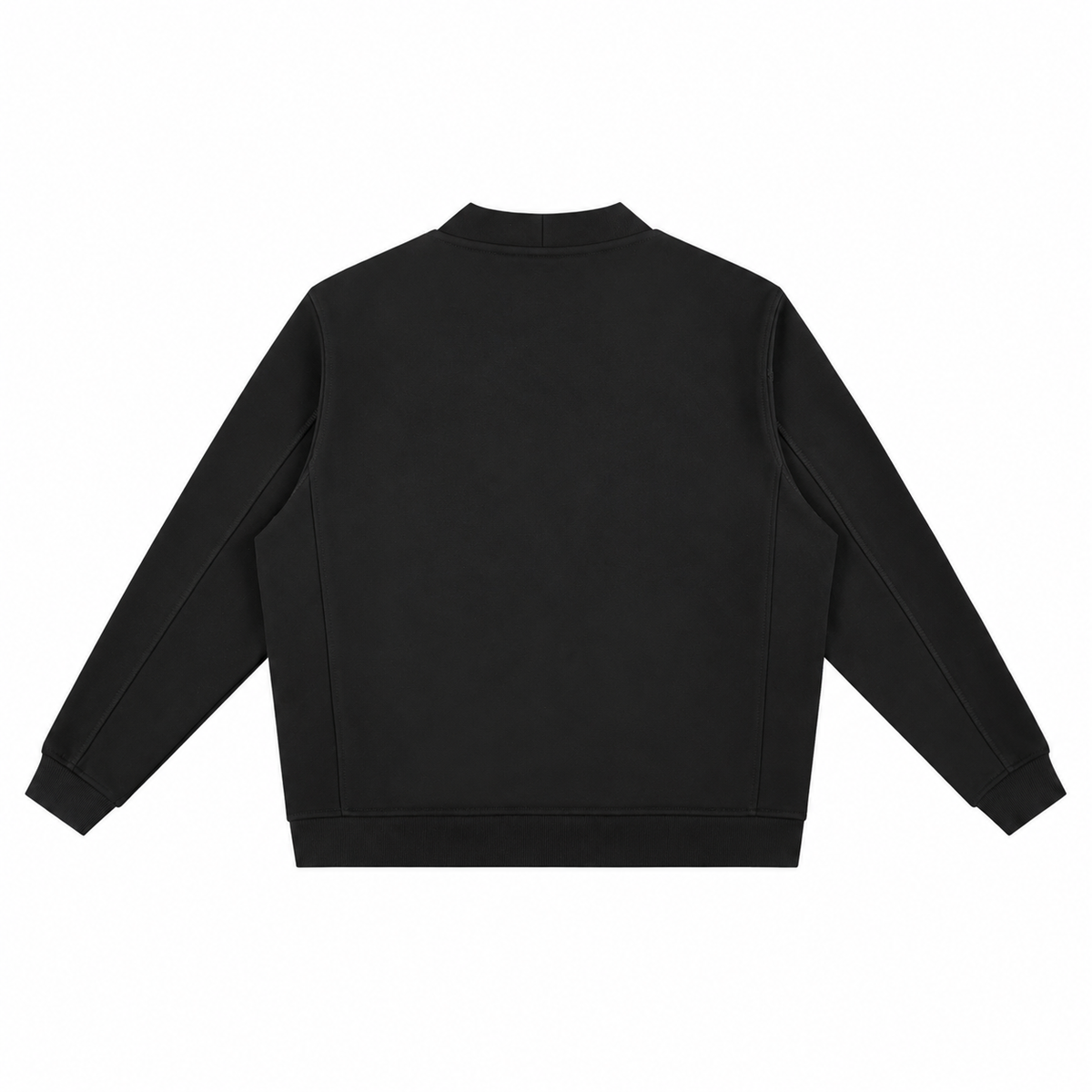 Essential Heavyweight Sweat Cardigan MinimalistBlackCardiganJacketBackView