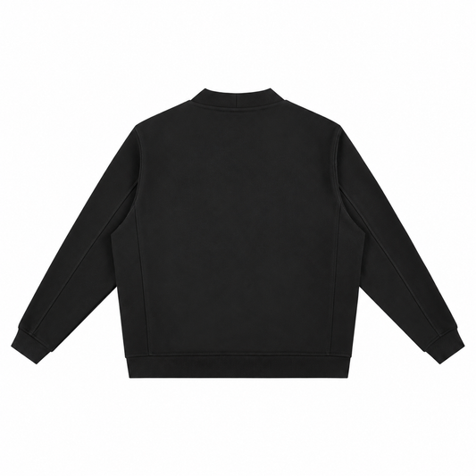 The Heavyweight V-Neck Sweat Cardigan MinimalistBlackCardiganJacketBackView