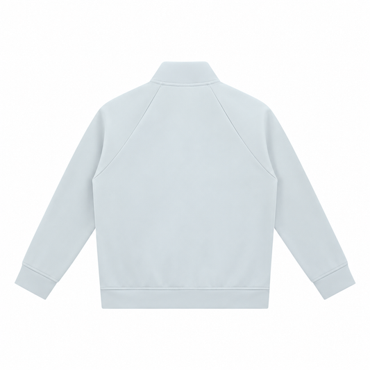 The Structured Stand-Collar Track Jacket MinimalistIcyBlueTrackJacketBack
