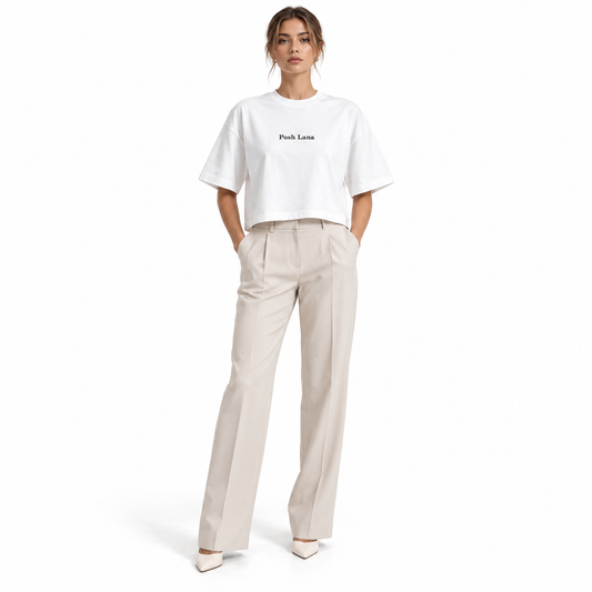 The Boxy Heavyweight White Cotton Tee MinimalistPoshLanaTailoredLook
