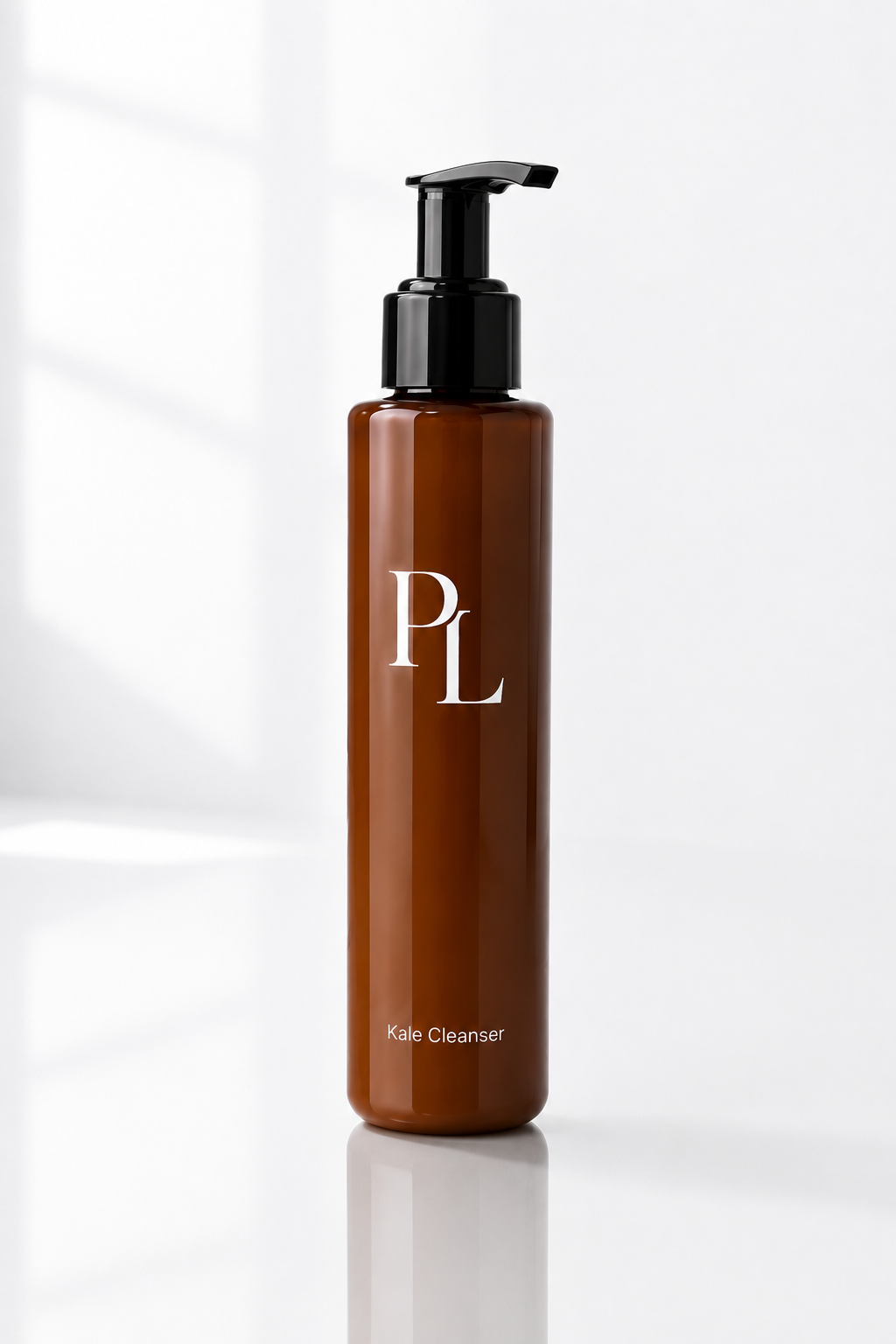 Kale Hydrating Facial Cleanser Minimalistcosmeticbottleonreflectivesurface