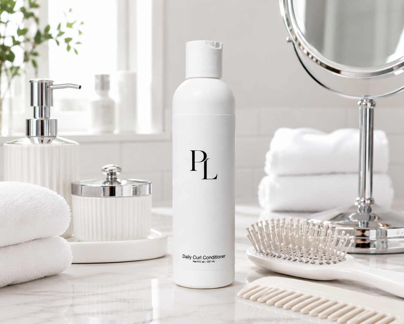 Daily Curl Conditioner Modernvanitywithfloralaccentsandchrome