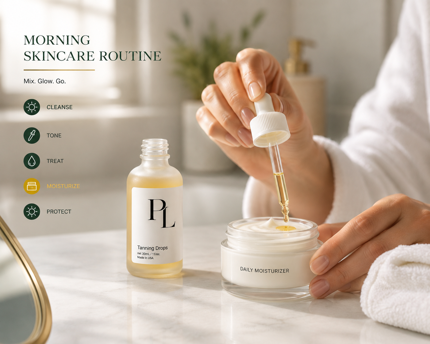 Self-Tanning Drops | Buildable Face & Body Glow Morningskincareroutineessentials