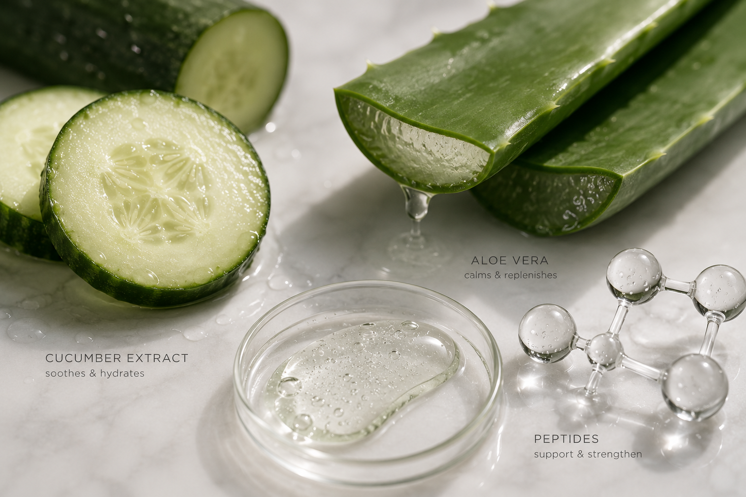 Firming Eye Serum | Peptide & Cucumber Eye Serum Naturalskincareingredientsonmarble