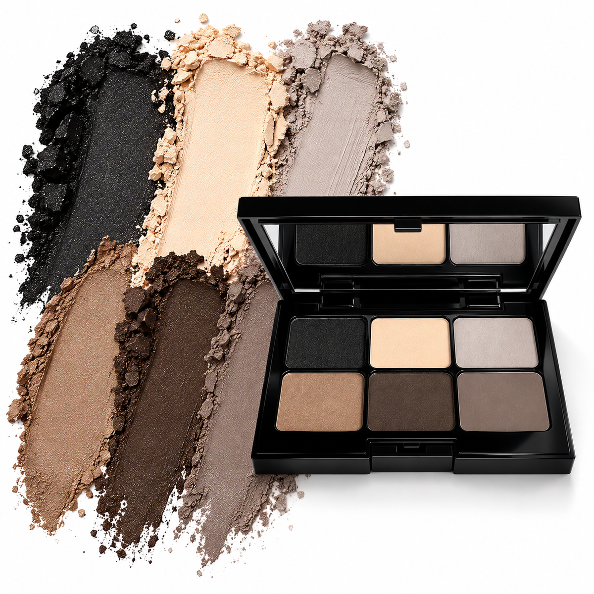 Eyeshadow Palette - Dark Storm NeutralEyeshadowPaletteandPowderSwatches