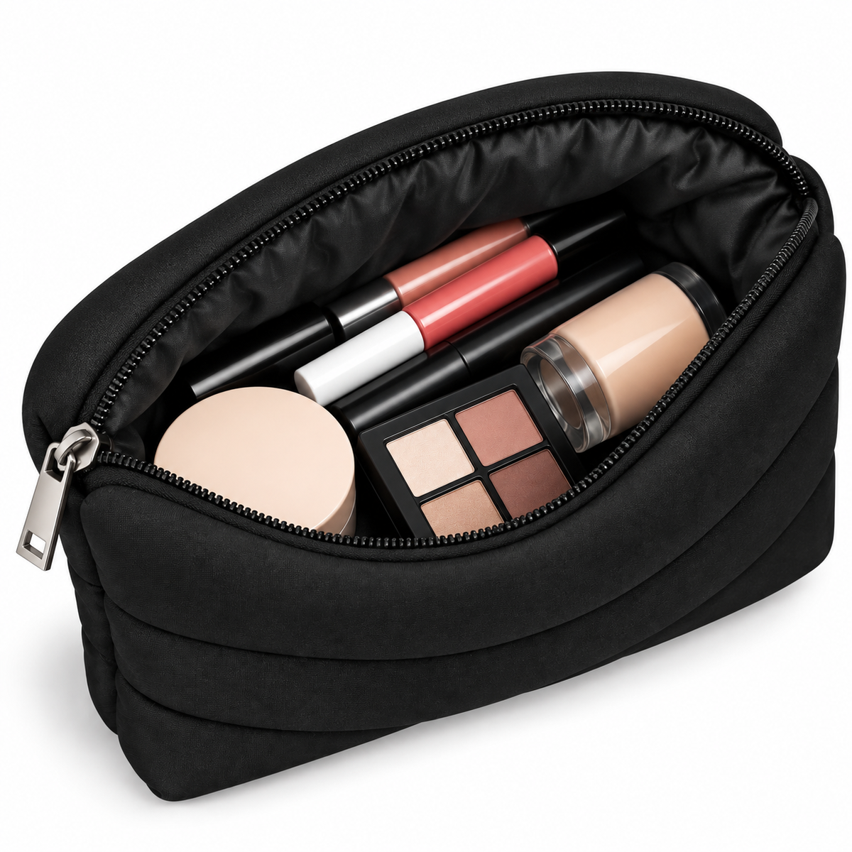 Makeup Bag - Black OpenBlackMakeupPouchEssentials