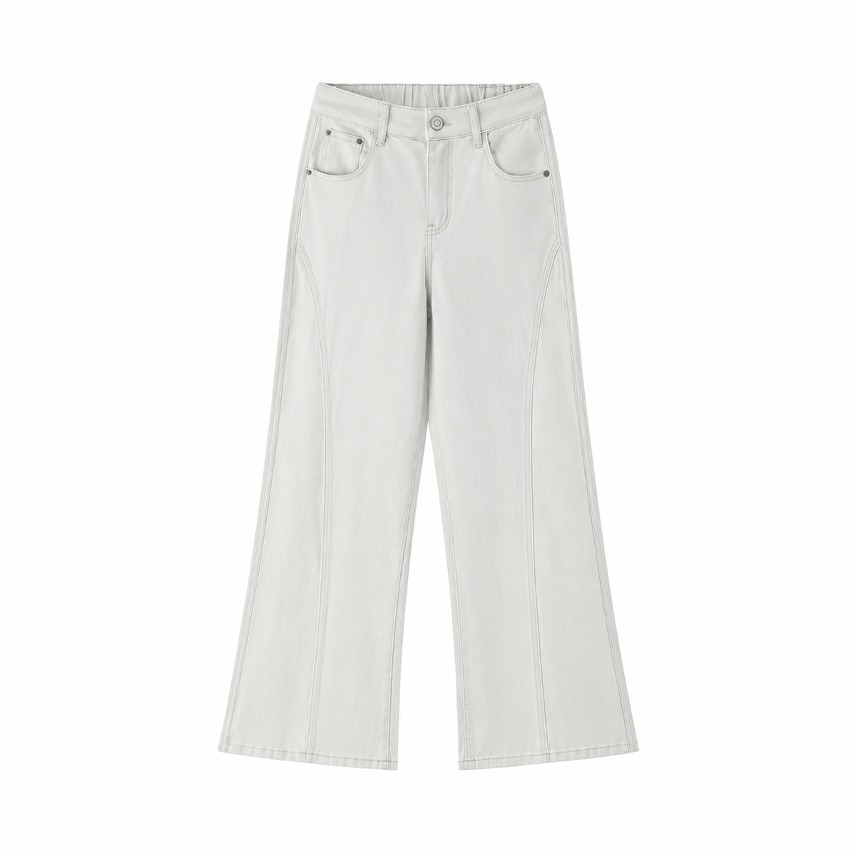 Women's Flared Leg Jeans Light Gray PaleGrayWide-LegJeansProductShot