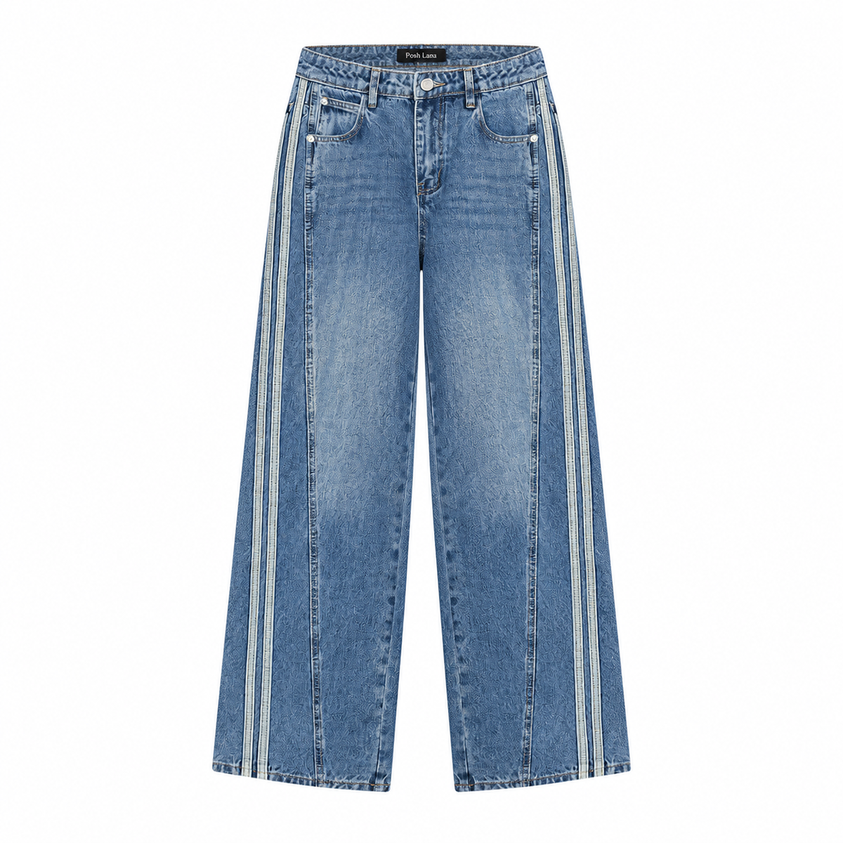 The Vintage-Wash Wide-Leg Jeans Jeans Blue Posh_Lana_Striped_Wide-Leg_Jeans