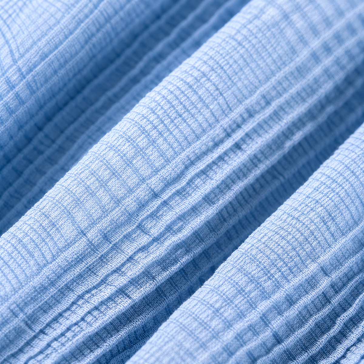 The Azure Jacquard Sculpted Crop Top PowderBlueCrinkledGauzeTexture