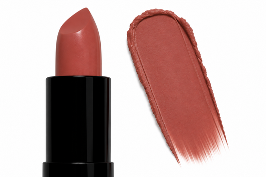 Luxury Matte Lipstick - Chloe Satinrose-brownlipstickandswatch