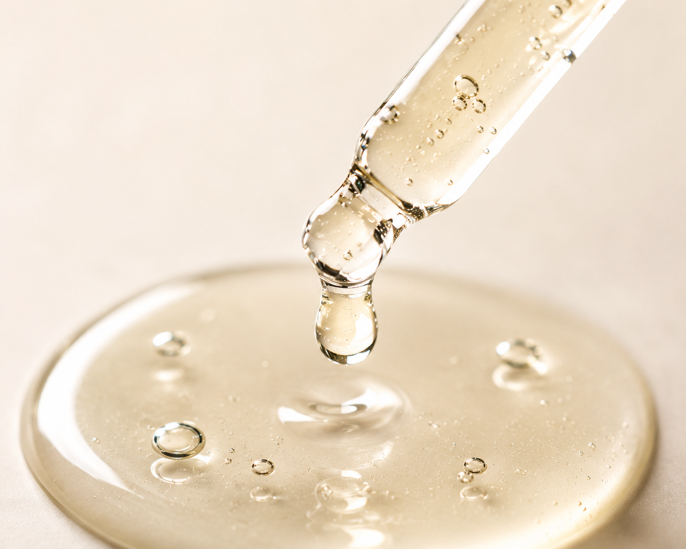 Firming & Hydrating Face Serum | Squalane + Hyaluronic Acid Serumdropperwithgoldenliquid