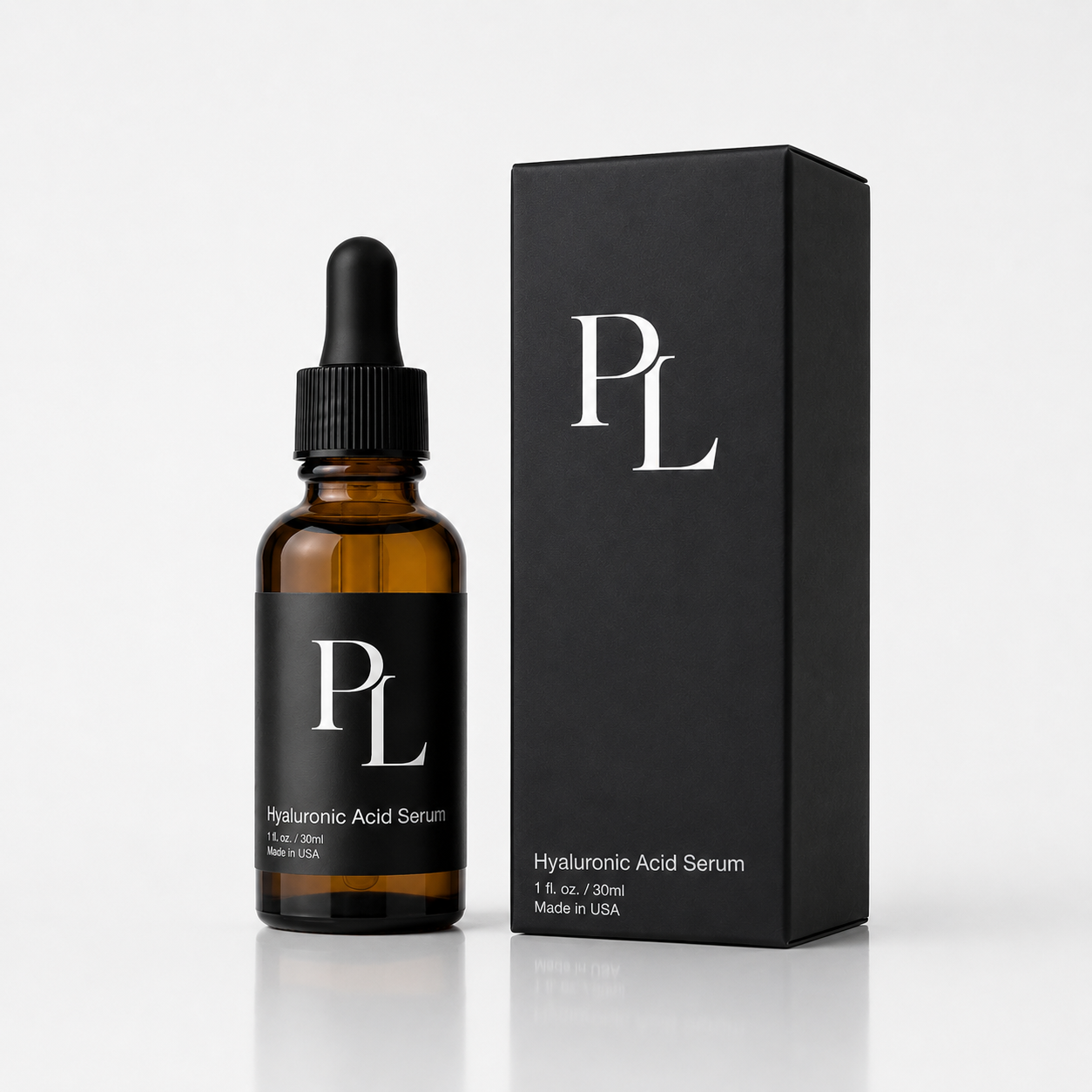 Hyaluronic Acid Serum | Deep Hydration & Plumping Formula Sleek_skincare_serum_packaging_display