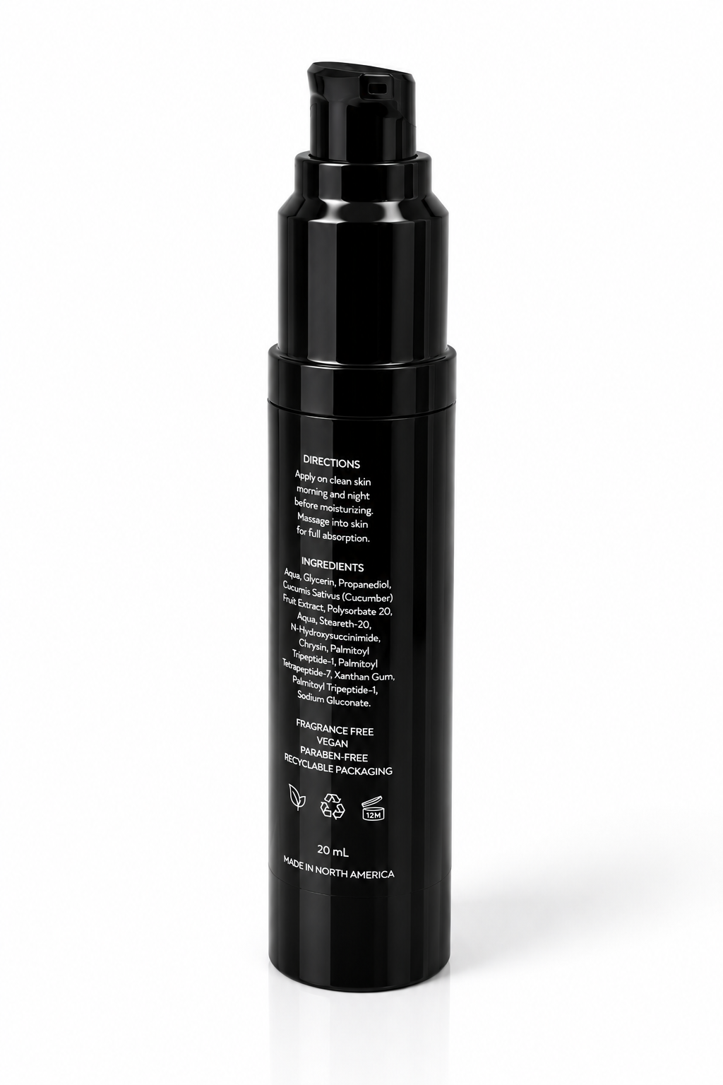 Firming Eye Serum | Peptide & Cucumber Eye Serum Sleekblackserumbottleonwhitebackground
