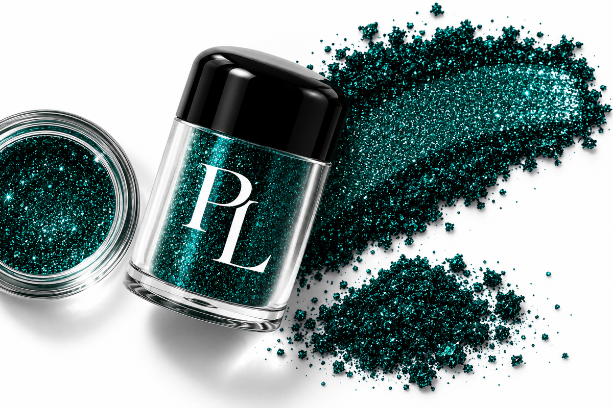 Glitter Dust - Aquamarine Teal_Glitter_Pigment_Beauty_Still_Life
