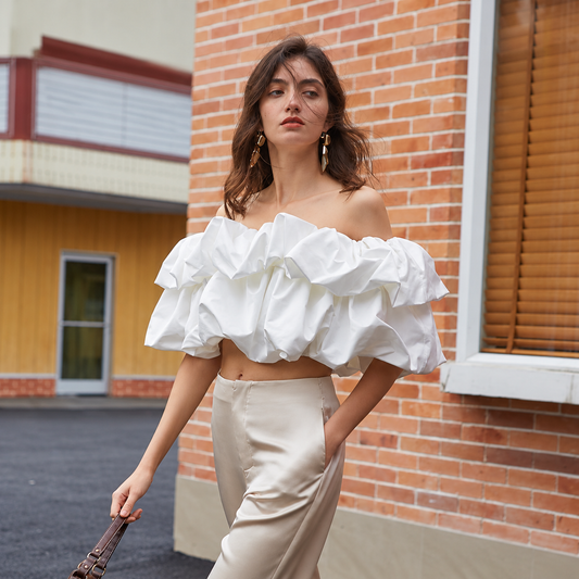 The Sculpted Pleat Strapless Top UrbanEleganceonBrickStreet