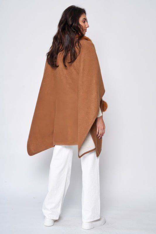 Faux Fur Collar Kimono WH2001395B