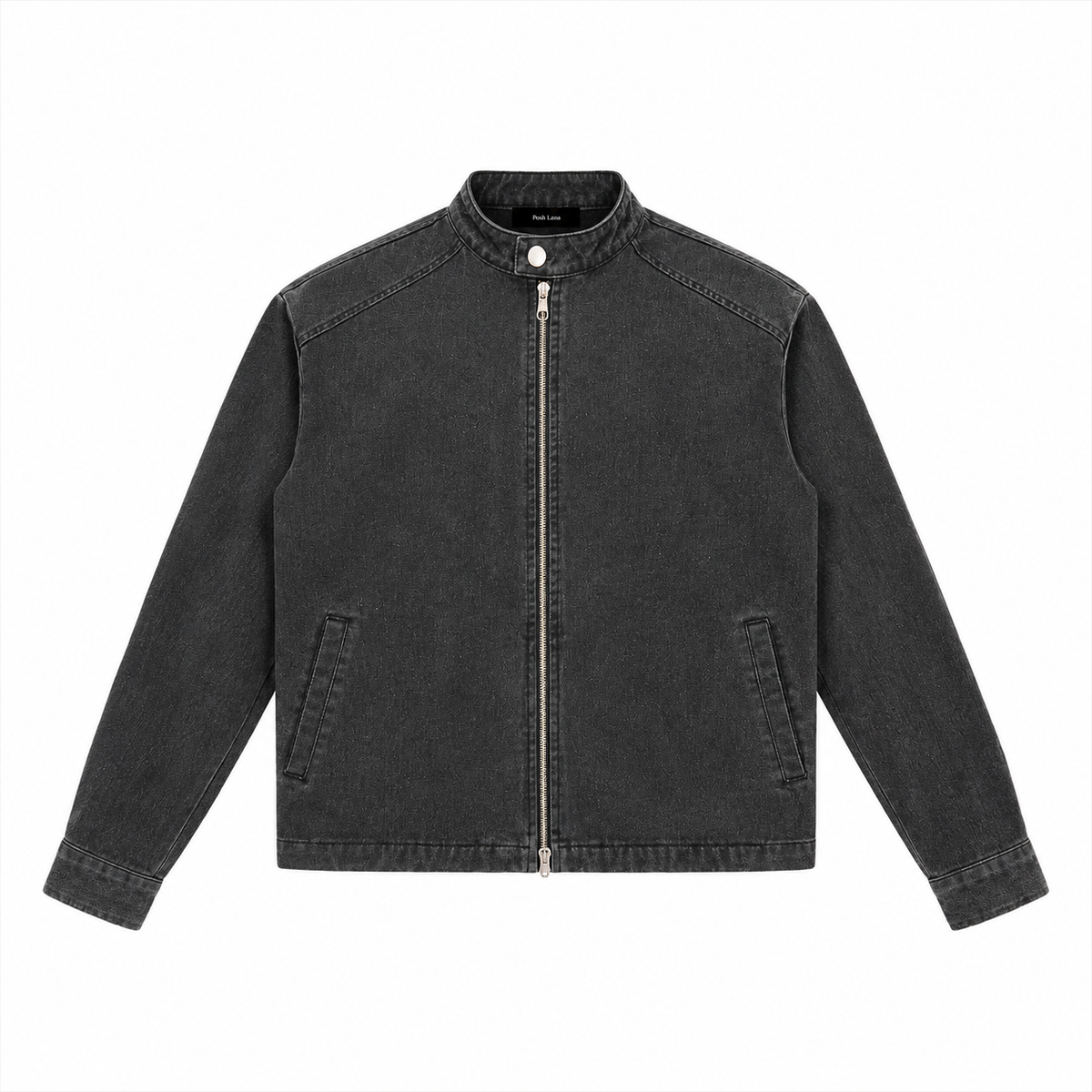 Denim Vintage Washed Jacket Black WashedBlackDenimJacketFlatLay