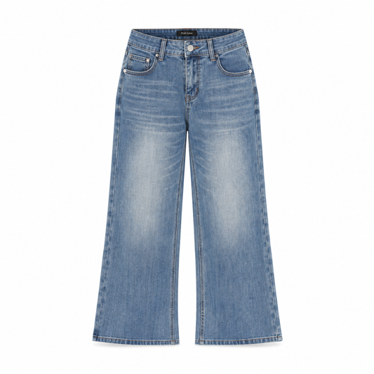 The Retro-Wash High-Rise Wide-Leg Jeans Jeans Blue WashedBlueWide-LegJeanswithPoshLanaLabel