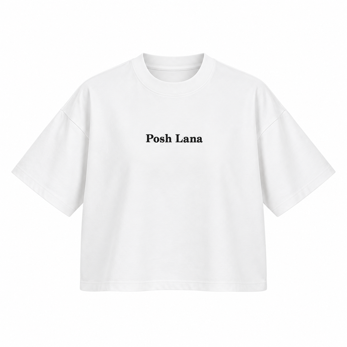 The Boxy Heavyweight White Cotton Tee WhiteBoxyT-Shirtwith_PoshLana_Text
