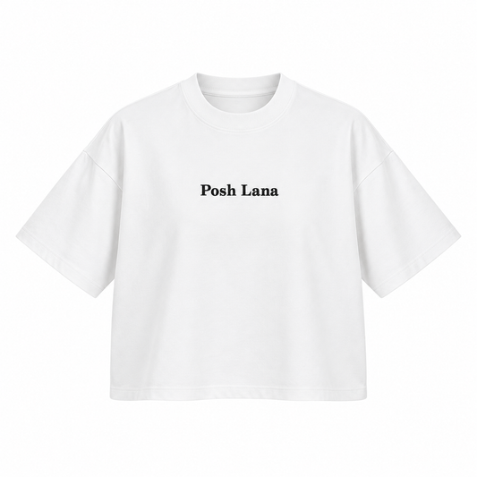 The Boxy Heavyweight White Cotton Tee WhiteBoxyT-Shirtwith_PoshLana_Text