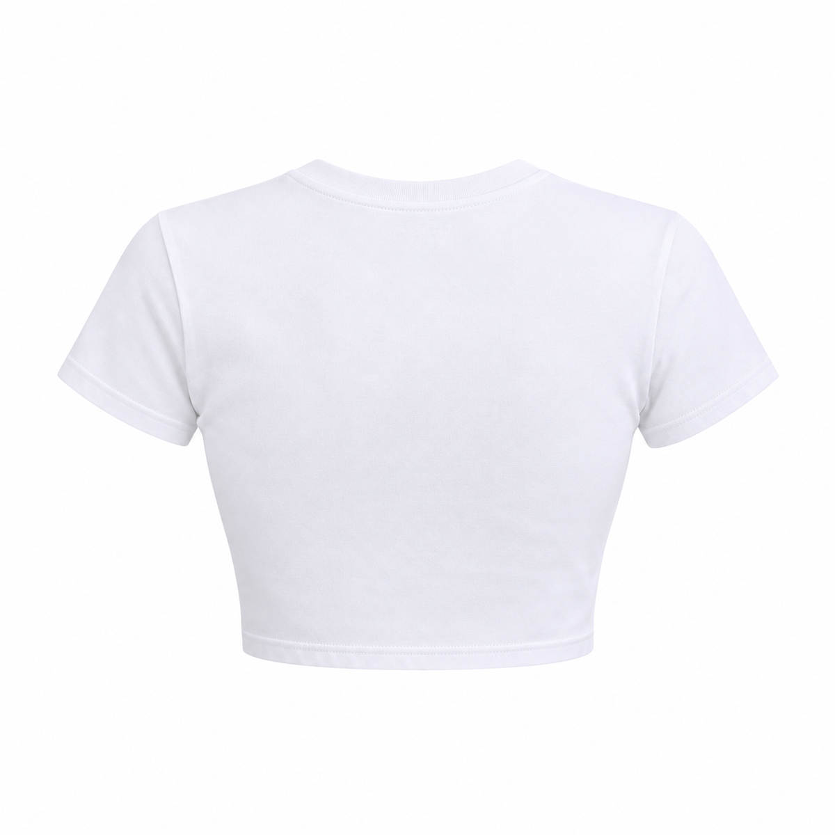 The Cropped Cotton Baby Tee WhiteCroppedT-ShirtBackView