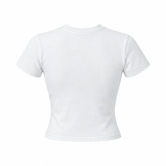 The Sculpted White Cotton Tee WhiteFittedT-ShirtBackMockup