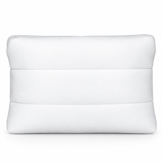 Makeup Bag - White WhiteQuiltedCushionPillow