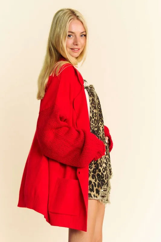 Davi & Dani Button Up Dropped Shoulder Cardigan with Pockets a02ce5ea-d6fd-4163-a650-aa1f8e066bef-Max