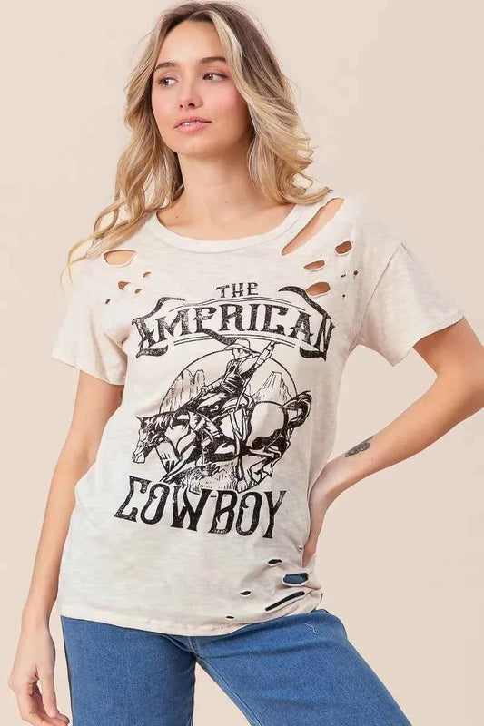 Cotton Slub Laser Top American Cow Boy Graphic a031c61453cc4341b2c3ecb44e6dac38-Max-Origin