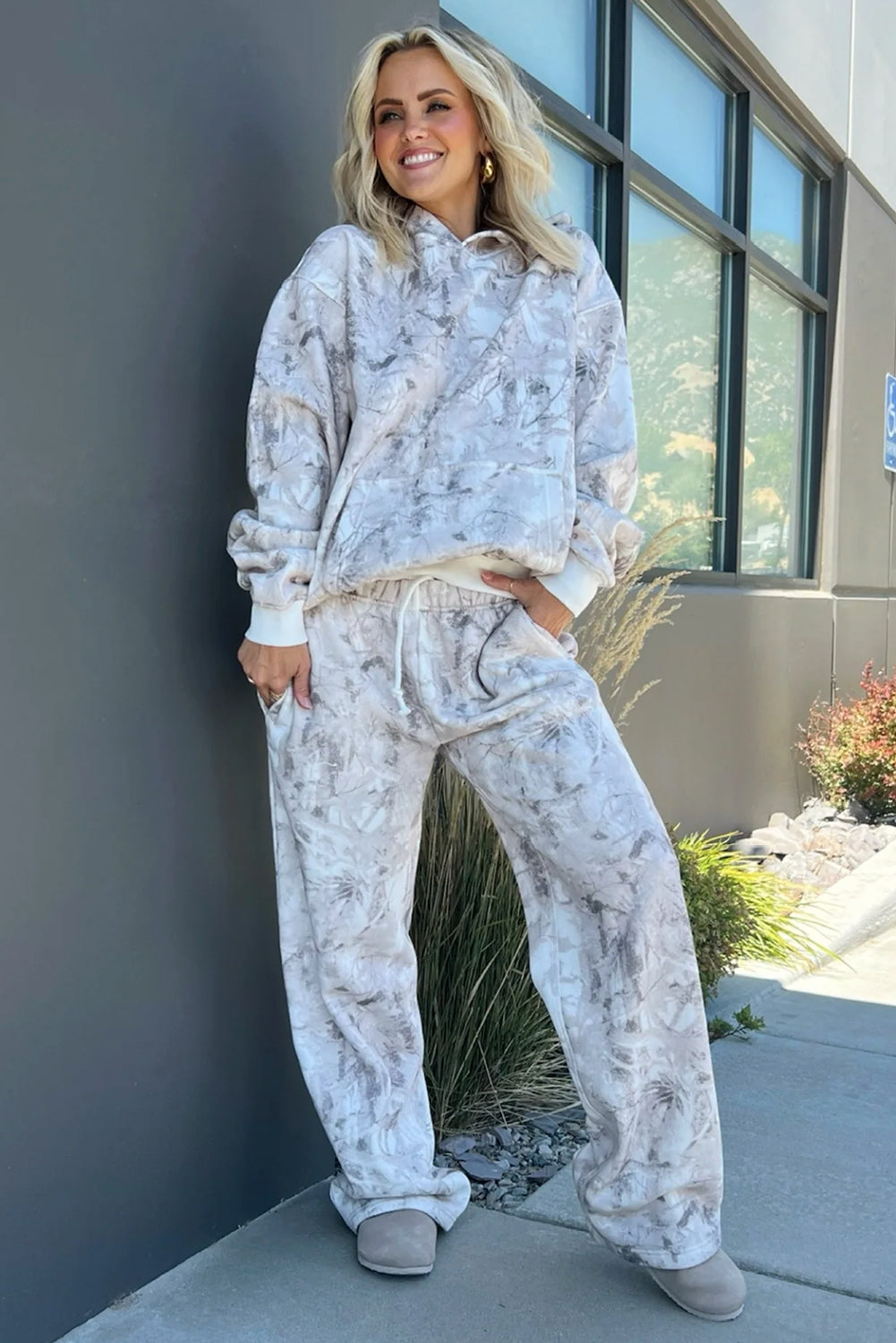 Light Grey Light Woodland Camo Classic Hoodie and Sweatpants Set a03635f1694b4310