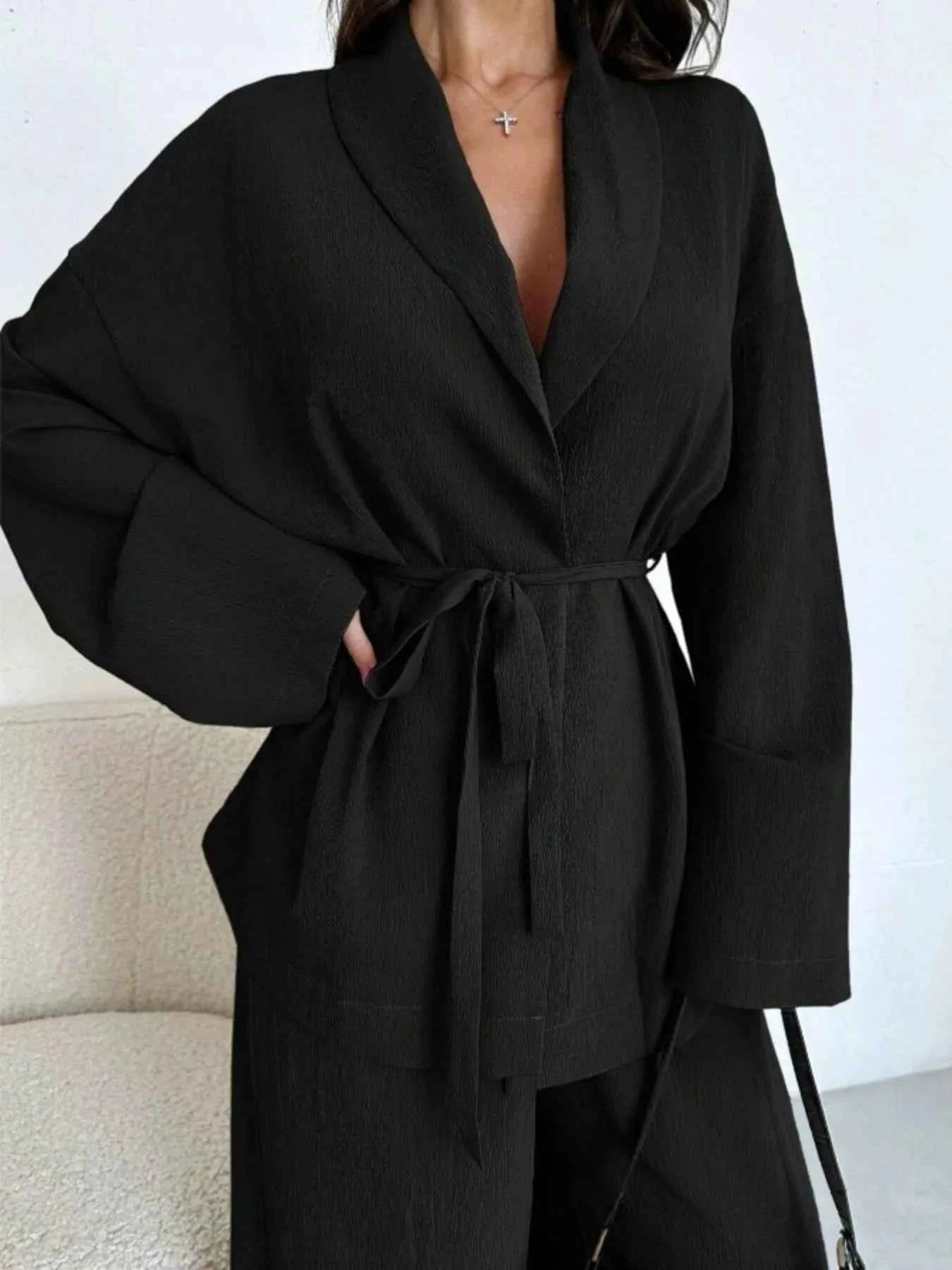 Front Tied Shirt and Wide-Leg Pants Set a039fc45-fe3c-4248-95ae-191baf7bebf7-Max-Origin