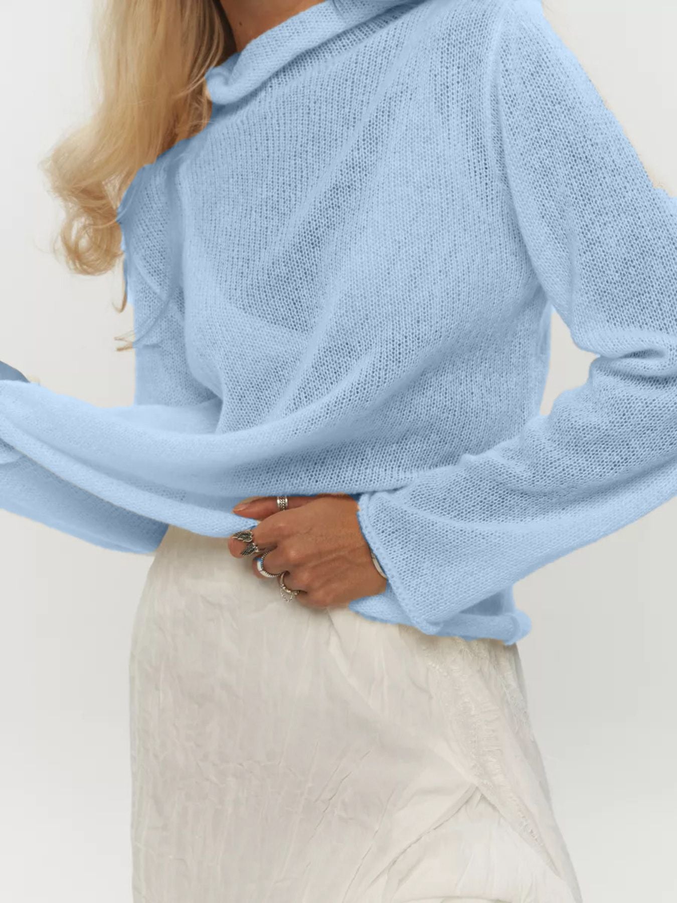Mock Neck Long Sleeve Sweater Blue One Size a03d402e-24ab-415e-a2ce-f314c9c79810-Max