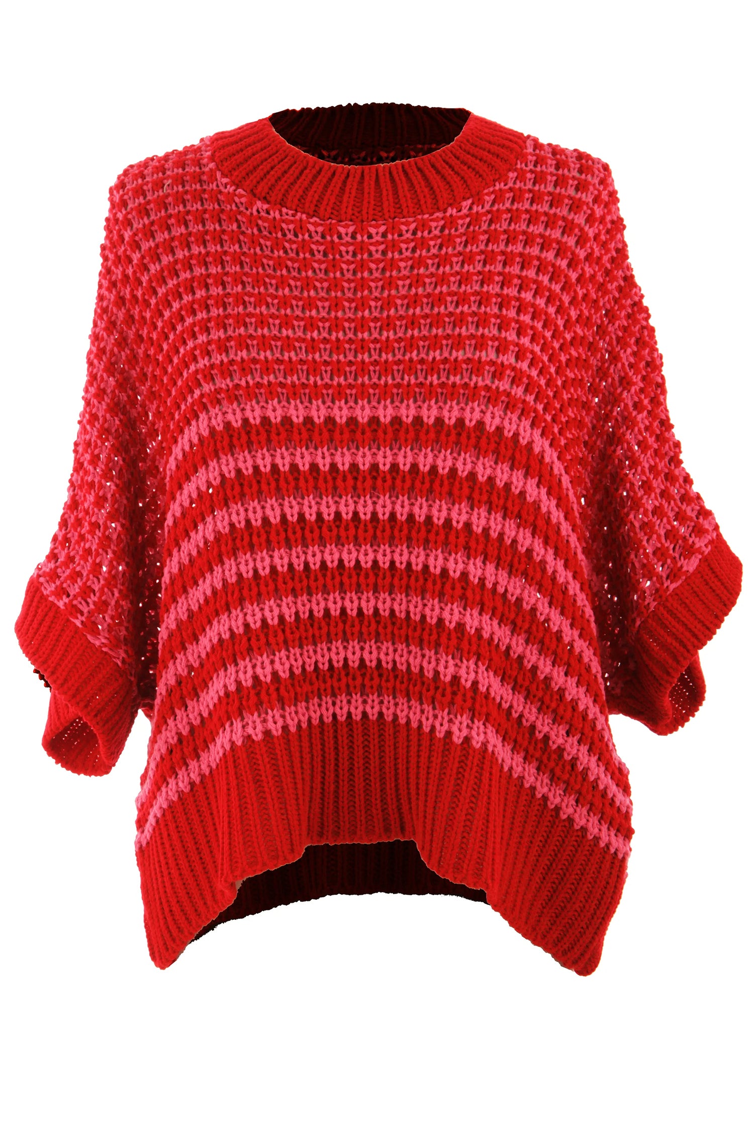 Black Stripe 3/4 Draped Sleeve Slouchy Sweater a06404e1bea44fc2