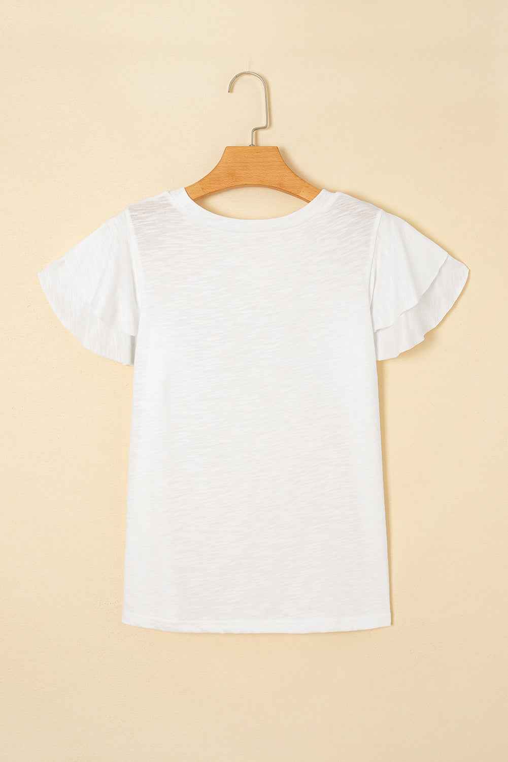 Dark Grey Ruffle Sleeve Plain Blouse a06ed150d1fae1b1