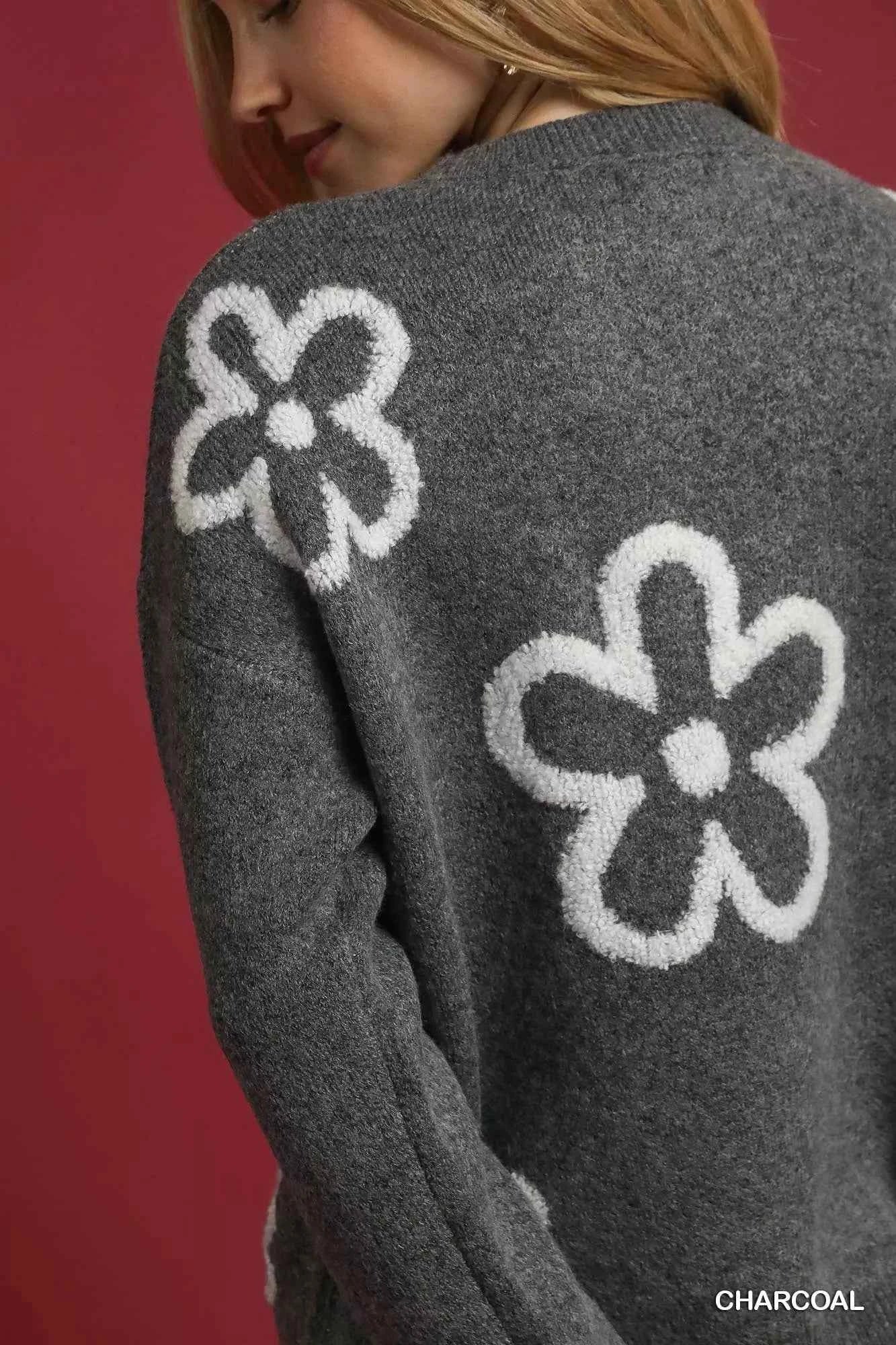 Umgee Round Neck Sweater with Pink Floral Accents a079a529-286f-403c-a18d-7c0dbf92b491-Max-Origin