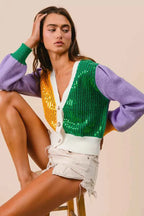 BiBi Mardi Gras Color Block Sequin Sweater Cardigan a07ae4d86e17482587ee6250b12efd0d-Max-Origin