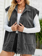 Sleeveless Button-Down Denim Jacket a088b149-40c9-4c46-97ae-b38384595631-Max-Origin