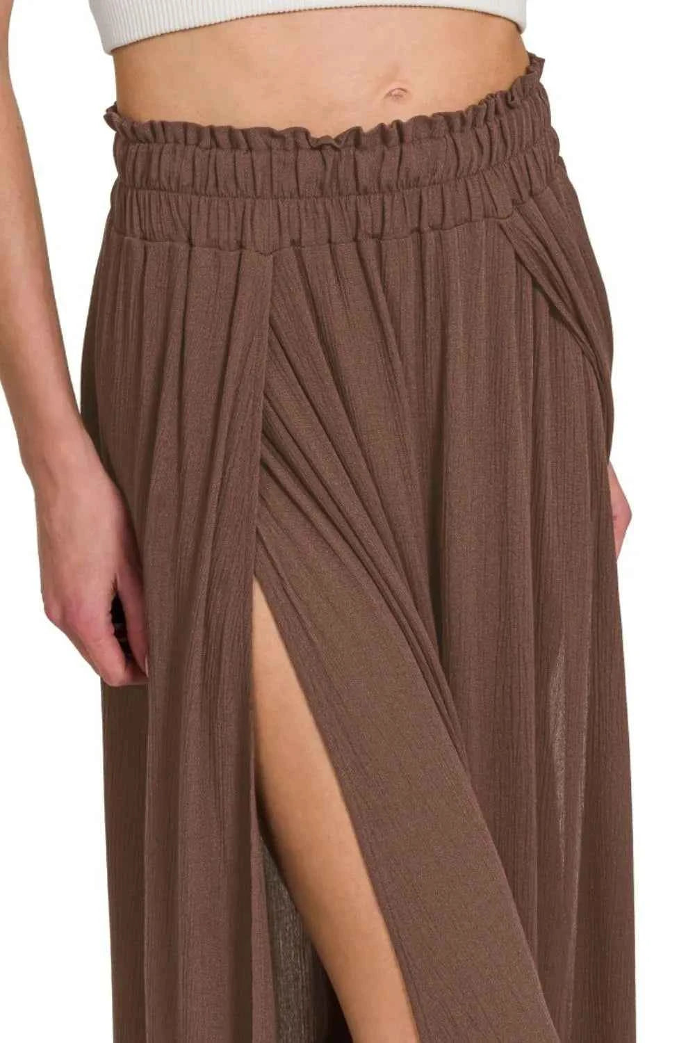 Zenana Woven Crinkle Gauze Long Skirts a09593f6-1e24-46a5-9bc9-f8622067cd6e-Max-Origin