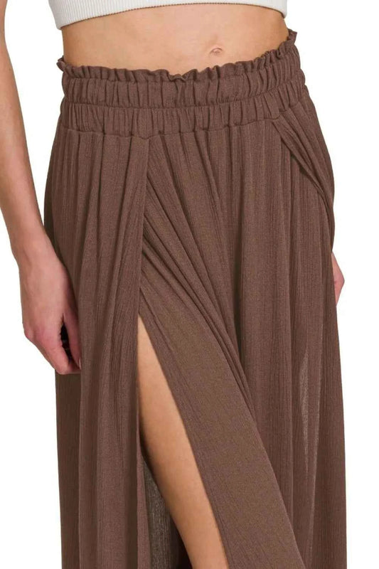 Woven Crinkle Gauze Long Skirts a09593f6-1e24-46a5-9bc9-f8622067cd6e-Max-Origin