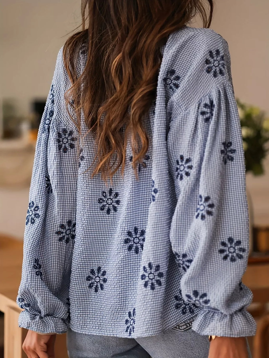 Floral Textured Button Up Shirt a0a5e2b7cf4c4ea483ac6cad6f520be6-Max-Origin