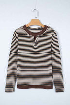 Stripe Textured Knit Long Sleeve T-Shirt a0bb19b3-7012-4cc3-9c41-86c2e2a9cf3f