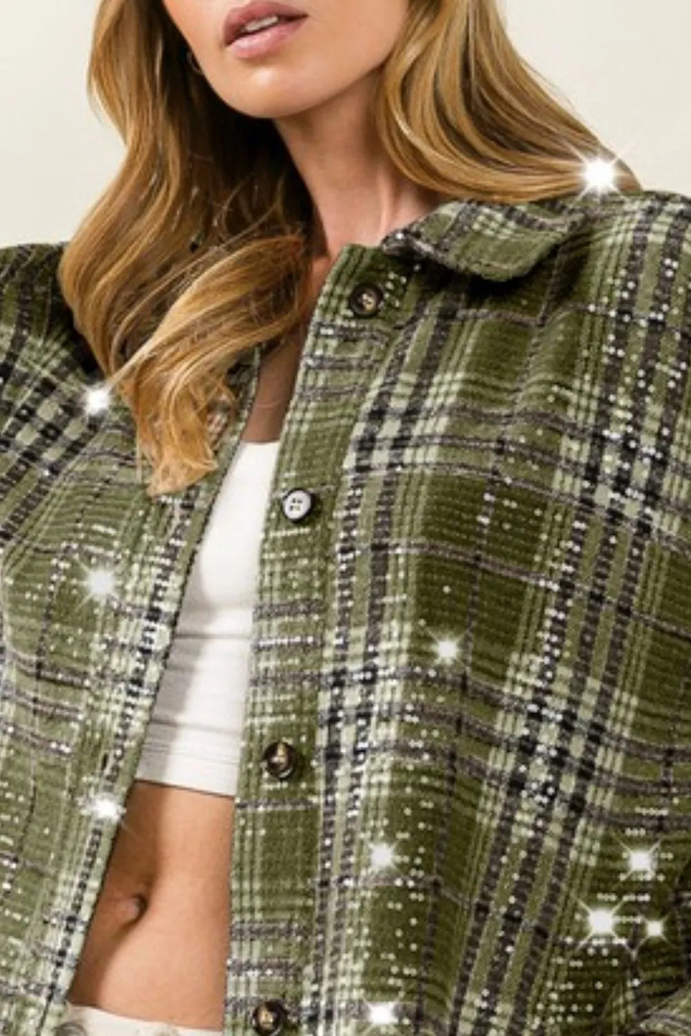 BiBi Allover Clear Sequins Vintage Plaid Jacket a0e0438b-2bc1-4905-81bf-f7659255450b-Max-Origin