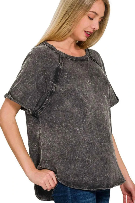 Back Patch Crinkle Washed Raglan Sleeve T-Shirts a0f5fedf-4625-4e49-8f59-44dced712dfd-Max-Origin